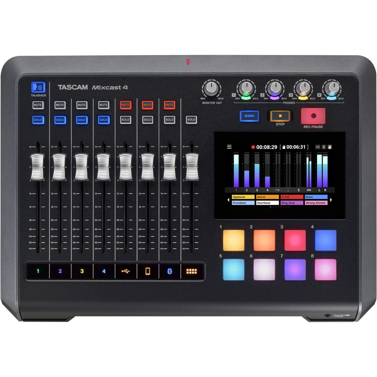 Mixer Tascam Mixcast 4 para Podcast e Streaming com Interface USB