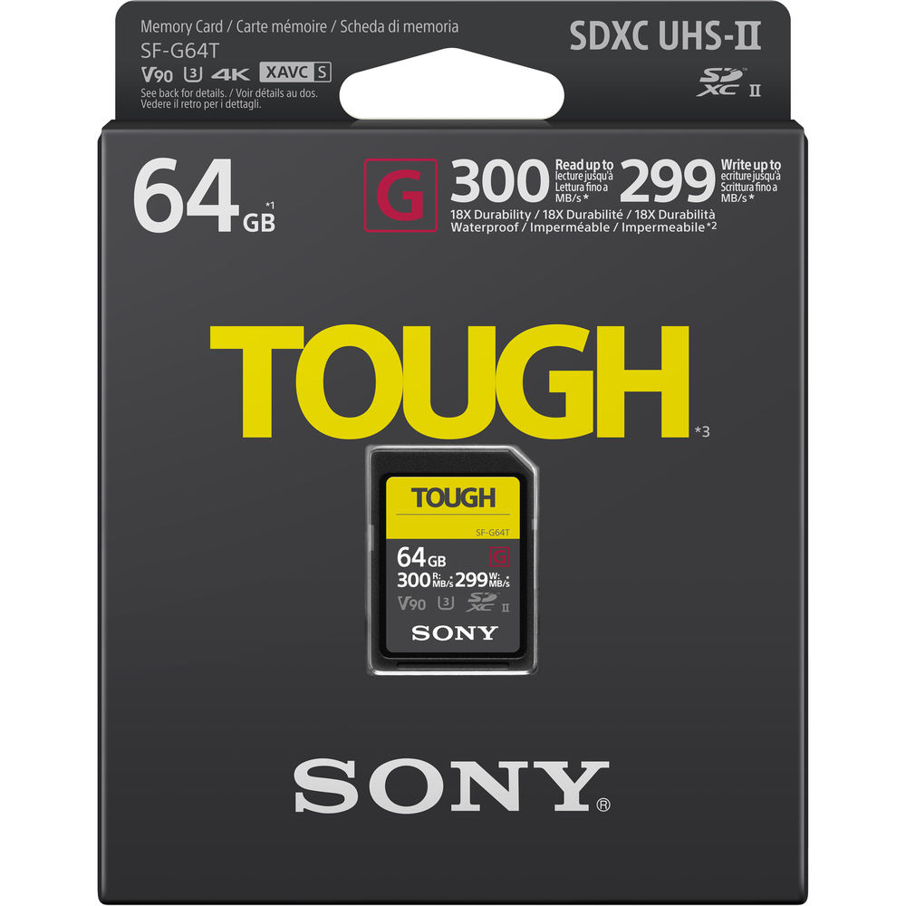 Cartão de Memória SDXC Sony SF-G TOUGH 64GB UHS-II 300MB/s