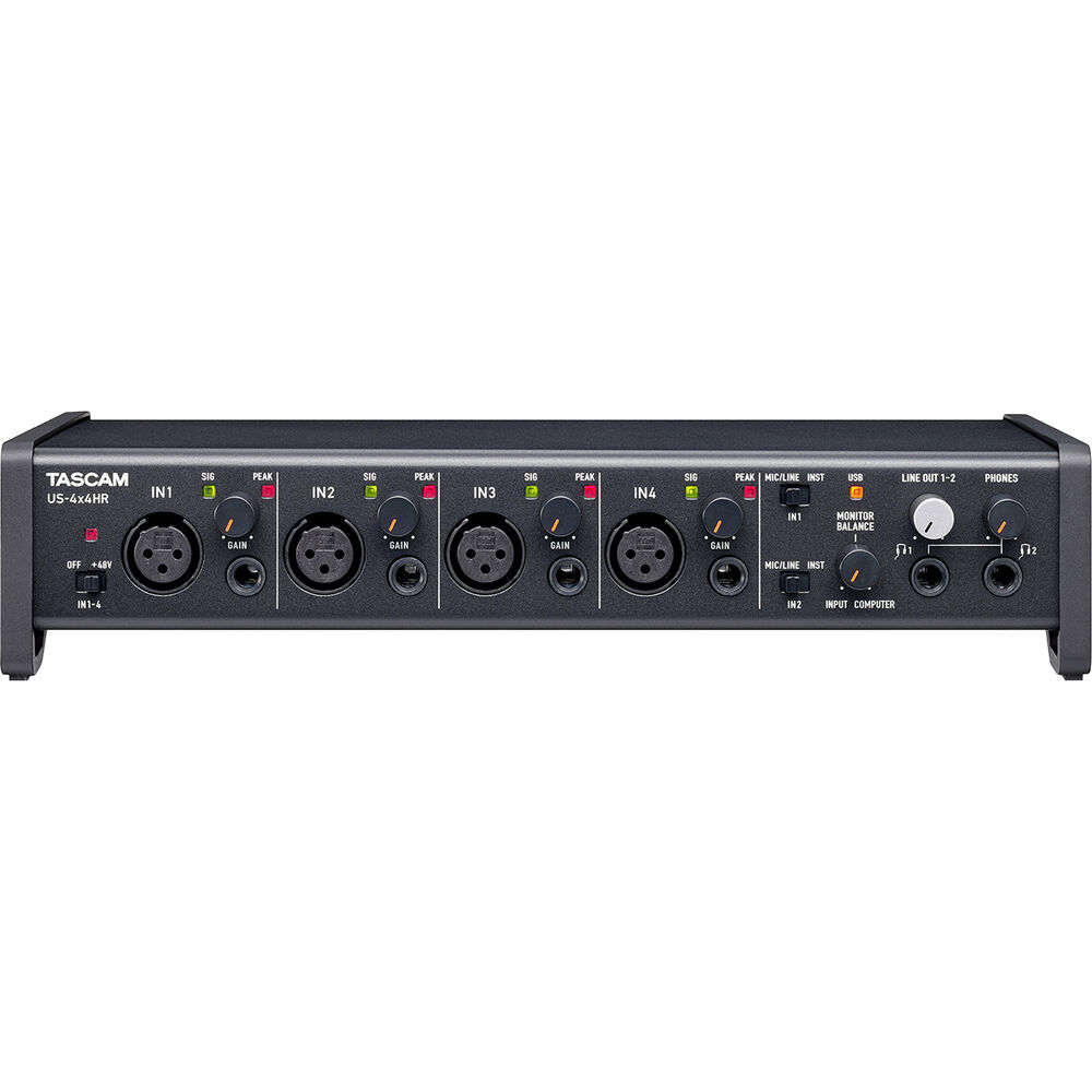 Interface de áudio/MIDI TASCAM US-4x4HR USB-C 