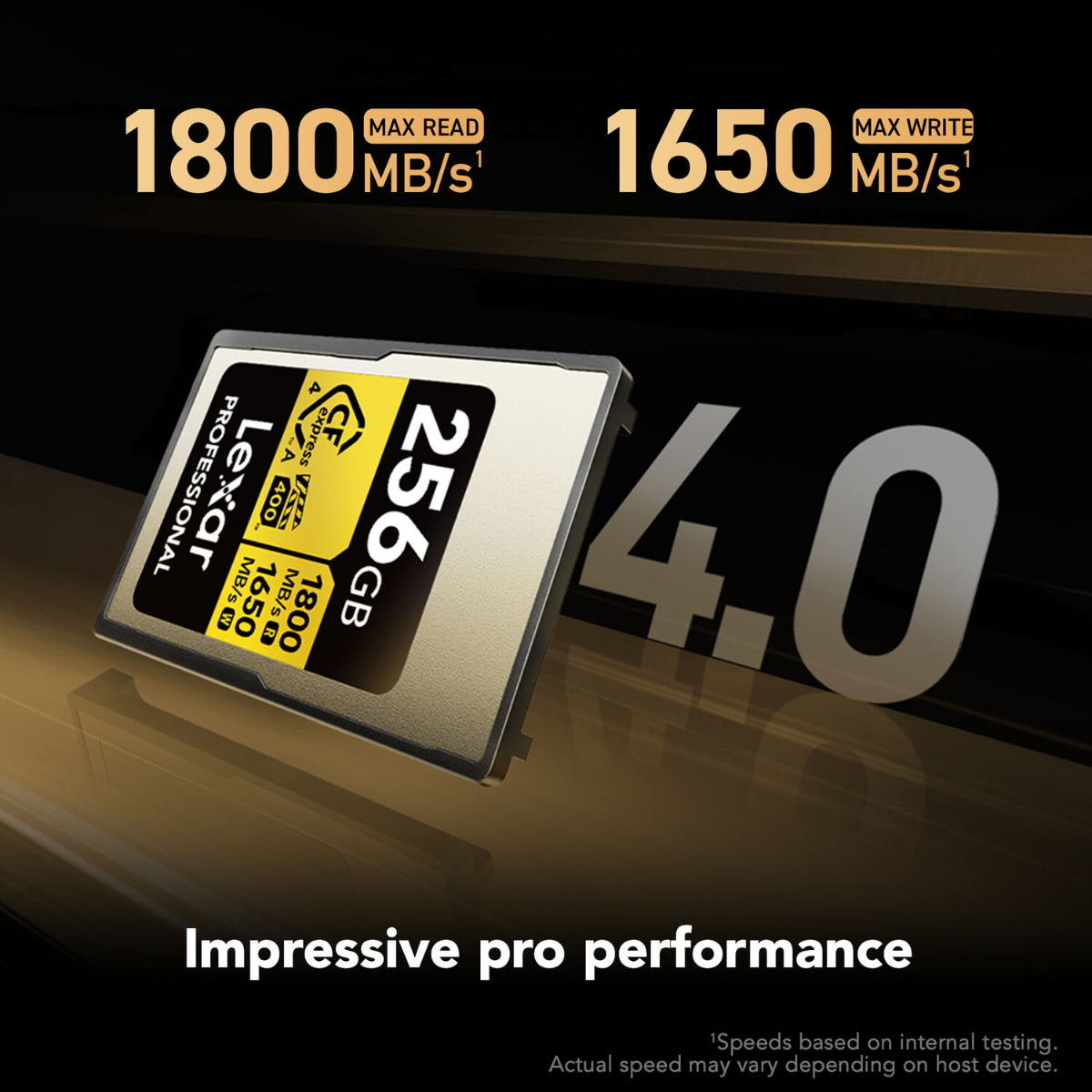 Cartão de Memória CFexpress Lexar Profissional Gold 256GB Type A 1800MB/s