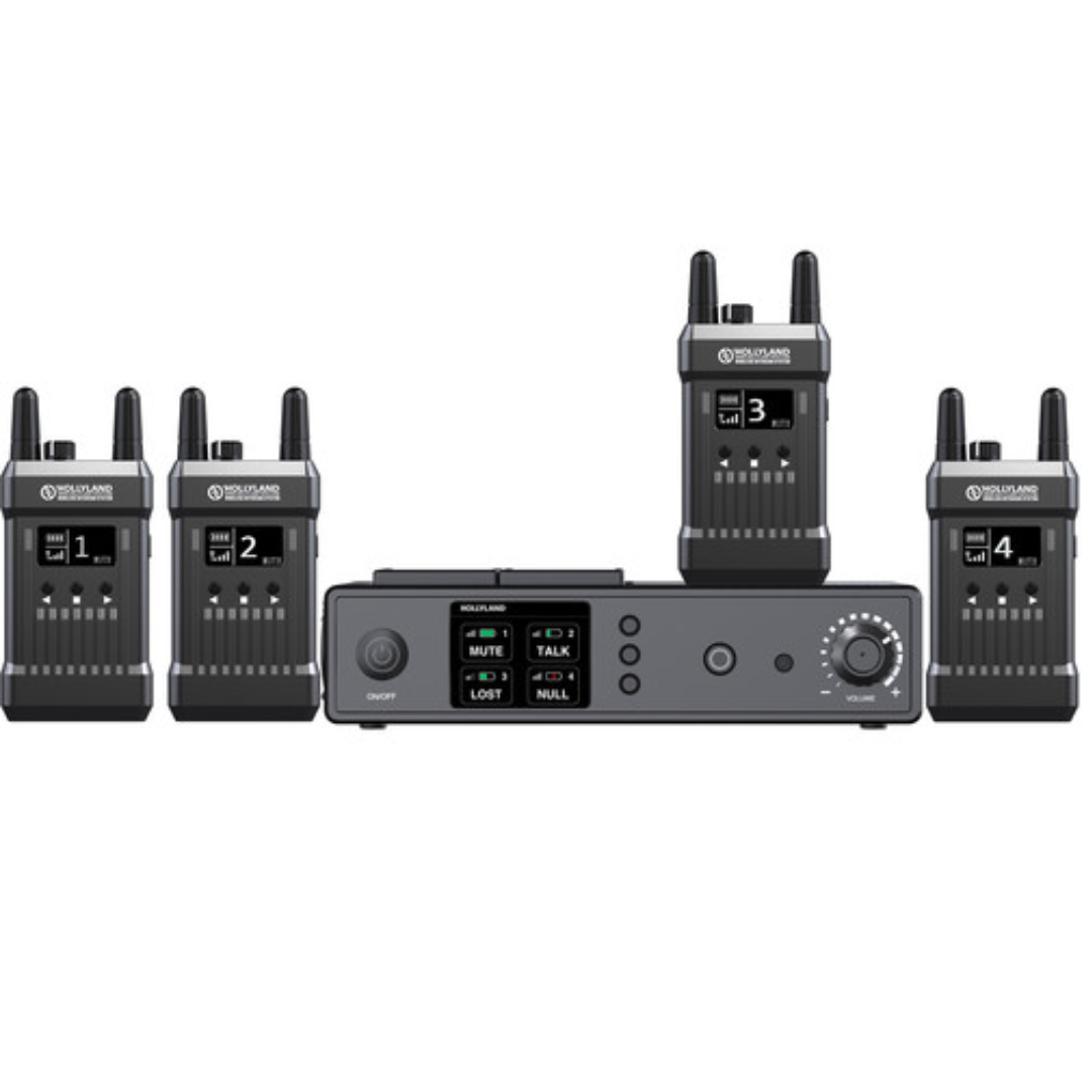 Sistema de intercomunicação Full-Duplex Hollyland com quatro transceptores Beltpack