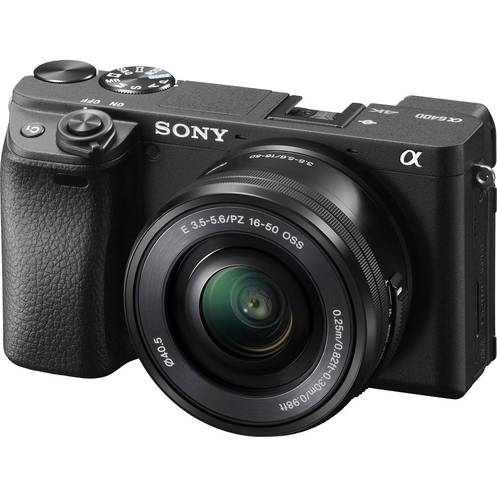 Câmera Sony Alpha a6400 24.2Mp 4K Mirrorless 16-50mm f/3.5-5.6 OSS, Bolsa, SDHC C10 e Kit de Limpeza