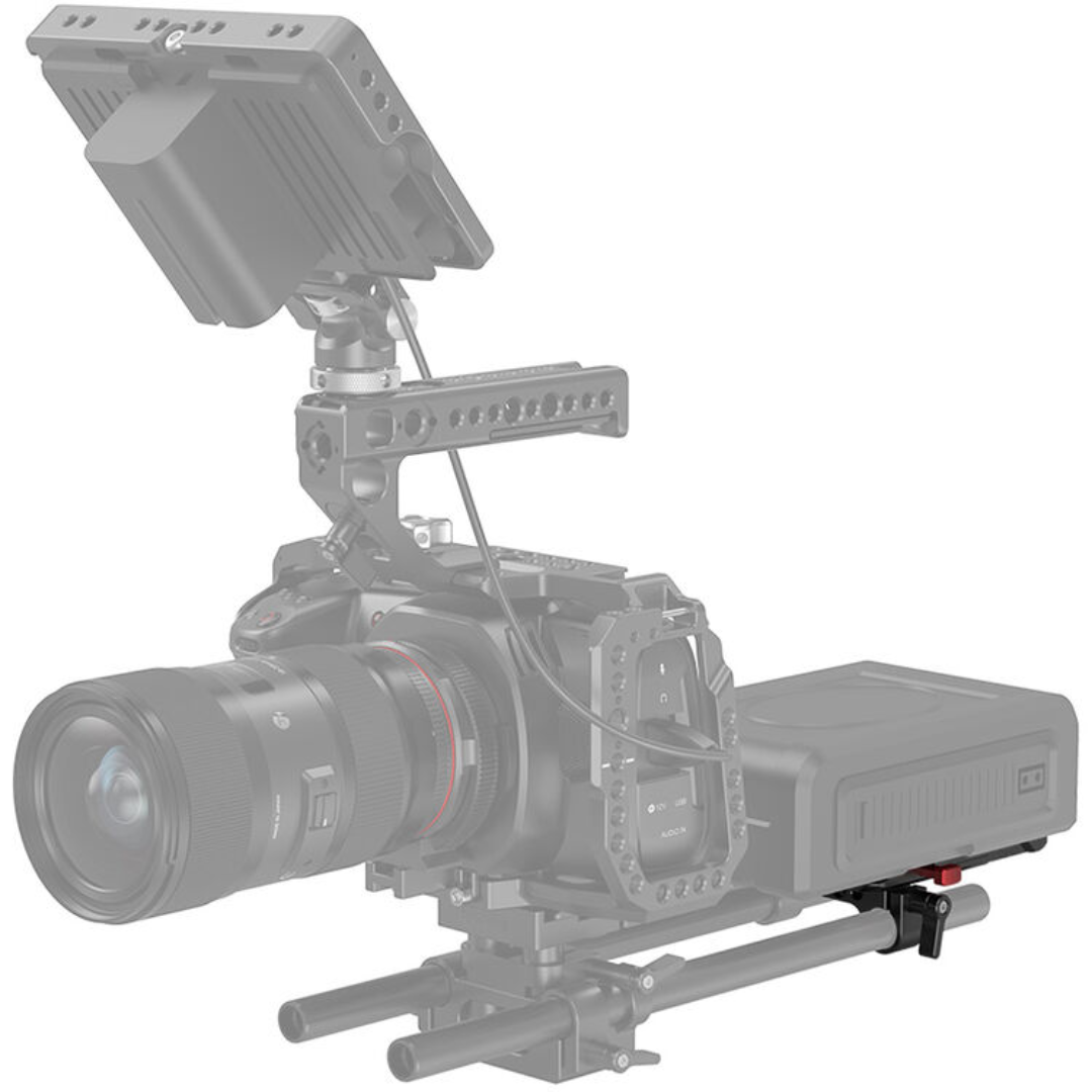 Placa de Bateria SmallRig V-Lock com Braçadeira para Haste LWS 15mm – Alimentação Segura para Rigs