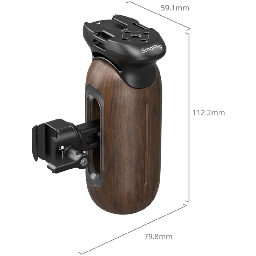 Alça Lateral de Madeira SmallRig com Presilha NATO – Conforto e Fixação Segura para Rigs
