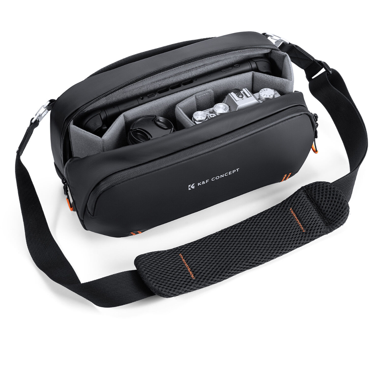 Bolsa Transversal K&F Concept Urban Wander 17 5L – para Câmera e Acessórios (Preta)
