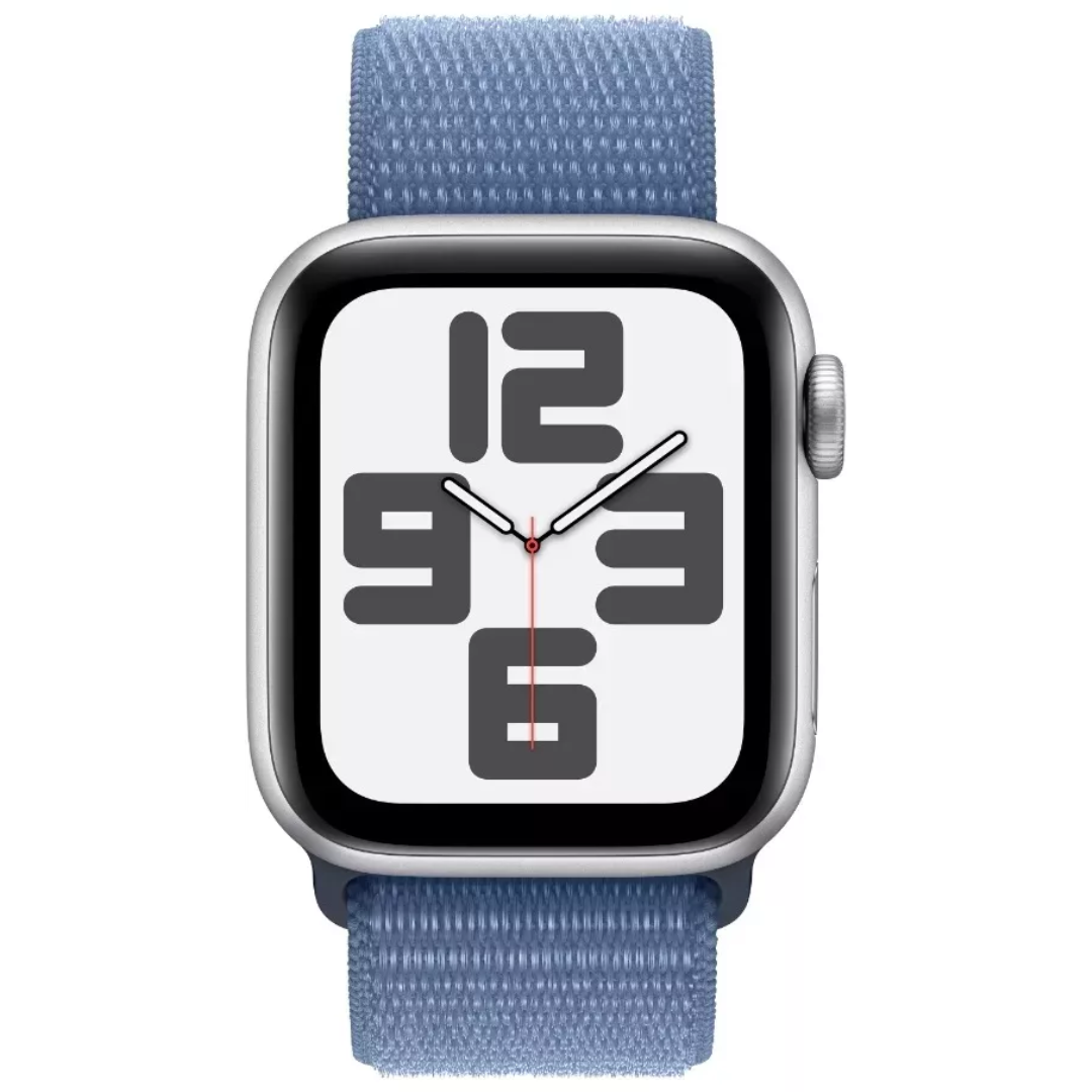 Apple Watch SE 2 44mm, GPS, Alumínio Silver, Pulseira Loop Winter Blue