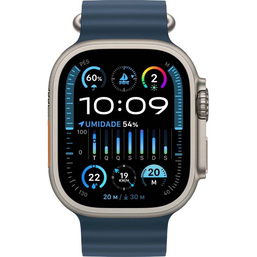 Apple Watch Ultra 2 49mm, Titanium, Pulseira Blue Ocean