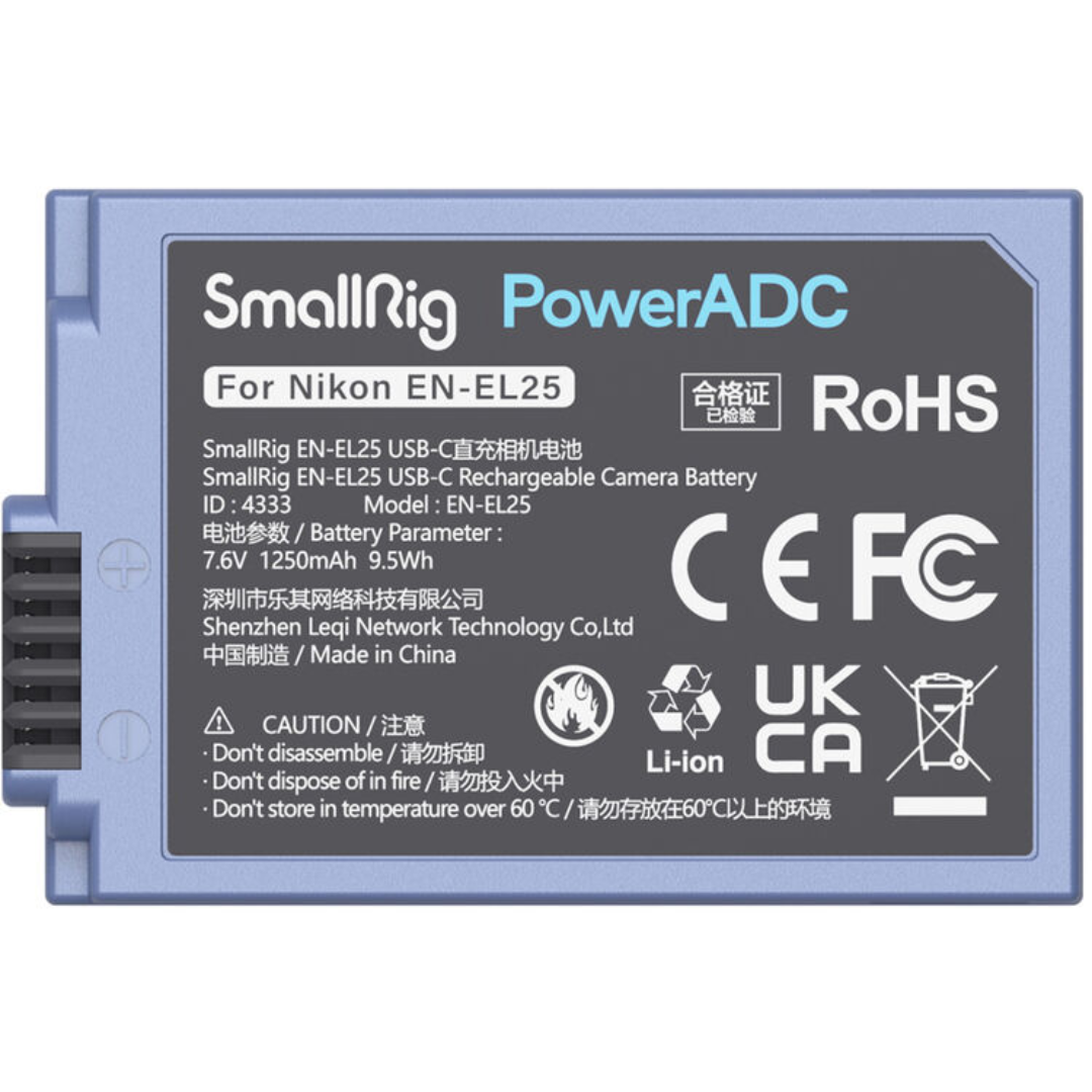 Bateria Recarregável SmallRig EN-EL25 - compatível com o Z50, Zfc e outros modelos