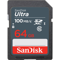 Cartão de memória SanDisk 64GB Ultra 100MB/s