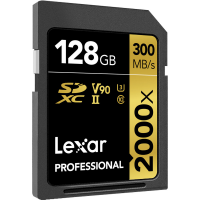 Cartão de Memória SDXC Lexar Professional Gold 128GB 2000x UHS-II 300MB/s