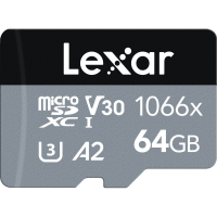 Cartão de Memória MicroSDXC Lexar Professional Silver 64GB 1066x UHS-I 160MB/s