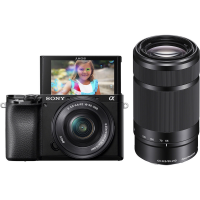 Câmera Sony Alpha a6100 Mirrorless 4K com lentes de 16-50mm + 55-210mm