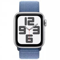 Apple Watch SE 2 44mm, GPS, Alumínio Silver, Pulseira Loop Winter Blue