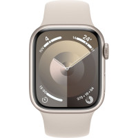 Apple Watch Series 9 41mm, GPS, Alumínio Starlight, Pulseira Esportiva Starlight