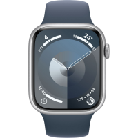 Apple Watch Series 9 41mm, GPS, Alumínio Silver, Pulseira Esportiva Storm Blue 