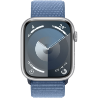 Apple Watch Series 9 45mm, GPS, Alumínio Silver, Pulseira Loop Winter Blue
