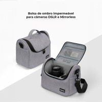Bolsa de Ombro Impermeável para Câmera DSLR e Mirrorless Sony, Nikon e Canon (Preta) M