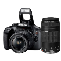 Câmera EOS Rebel T100 com Lente EF-S 18-55mm + EF 75-300MM F/4-5.6 III