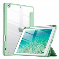Capa Transparente iPad 7ª,8ª,9ª com Suporte para Pencil - Verde Claro 
