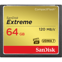 Cartão de memória SanDisk Extreme CompactFlash de 64 GB 120 MB/s