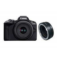 Câmera Canon EOS R50 Mirrorless com lente RF-S 18-45mm f/3.5-6.3 IS STM + Adaptador Canon EF-EOS R (Default)