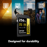 Cartão de Memória SDXC Lexar Professional Gold 256GB 2000x UHS-II 300MB/s