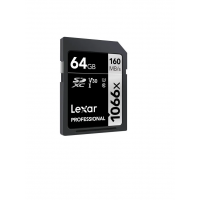 Cartão de Memória SDXC Lexar Profissional Silver 64GB 1066x UHS-I 160MB/s