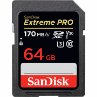 CARTÃO SD SDXC SANDISK EXTREME PRO 64GB 170MBS CLASSE 10 UHS-I U3 V30