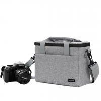 Bolsa de Ombro Impermeável para Câmera DSLR e Mirrorless Sony, Nikon e Canon (Cinza) 