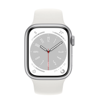 Apple Watch Series 8 41mm, GPS, Alumínio Silver, Pulseira Esportiva Branca