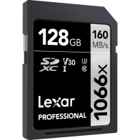 Cartão de Memória SDXC Lexar Professional Silver 128GB 1066x UHS-I 160MB/s