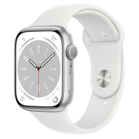 Apple Watch Series 8 45mm, GPS, Alumínio Silver, Pulseira Esportiva Branca