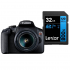 Câmera Digital Canon EOS Rebel T7+, Ef-s 18-55mm 24.1MP, Full Hd, Wi-Fi + Cartão Lexar Blue 32GB 