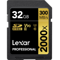 Cartão de Memória SDXC Lexar Professional Gold 32GB 2000x UHS-II 300MB/s