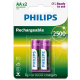 Pilha Recarregável Philips Aa 1,2v 2500mah Cartela 2 Unidades
