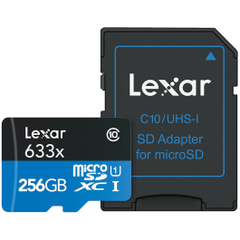 Cartão de Memória microSDXC Lexar Blue 256GB 633x UHS-I 100MB/s