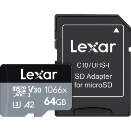 Cartão de Memória MicroSDXC Lexar Professional Silver 64GB 1066x UHS-I 160MB/s