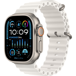 Apple Watch Ultra 2 49mm, Titanium, Pulseira White Ocean