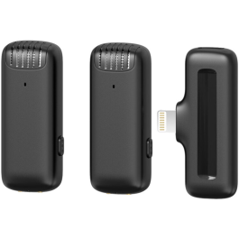 Microfone de Lapela Wireless Ulanzi J12 V2 – Lightning para iPhone com 2 Transmissores, Redução de Ruído e Plug & Play
