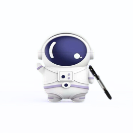 Capa AirPods com design de astronauta de desenho animado 3D