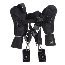 Alca Dupla Colete Quickstrap Camera Dslr Lente Fotografo Preto