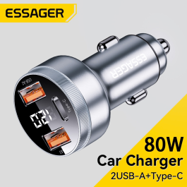 Adaptador de fonte para carro USB e Tipo C Essager