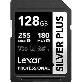 Cartão de Memória SDXC Lexar Professional Silver Plus 128GB UHS-I 255MB/s