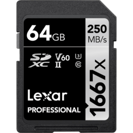 Cartão de Memória SDXC Lexar Professional Silver 64GB UHS-II 250MB/s