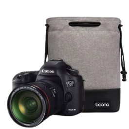 Bolsa Impermeável para transporte de câmeras e lentes Canon, Nikon e Sony. (Cinza) M