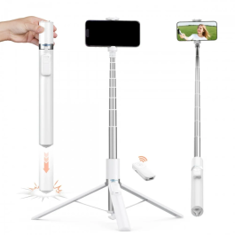 Tripé Selfie K&F 180cm com Controle Bluetooth e Rotação 360°