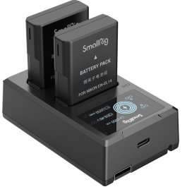 Kit de Carregador SmallRig com 2 Baterias EN-EL14 - compatível com D5600, D3500, D3400 e outros modelos.