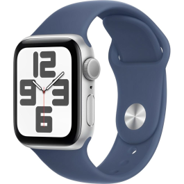 Apple Watch SE 2 40mm, GPS, Alumínio Silver, Pulseira Esportiva Denim
