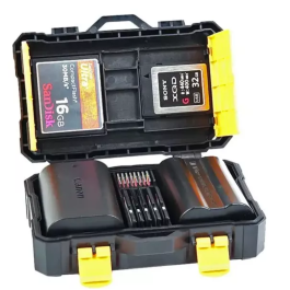 Estojo de Cartões SD Micro CF Express e Baterias