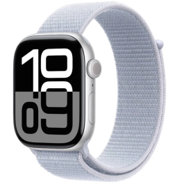 Apple Watch Series 10 42mm, GPS, Alumínio Silver, Pulseira Loop Blue Cloud